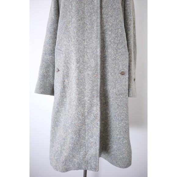 Vintage Burberry Women's Irish Tweed Car Coat Collared Overcoat - Picture 3 of 16